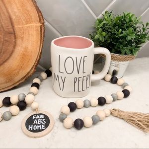 Rae Dunn LOVE MY PEEPS Pink Ceramic Coffee Mug